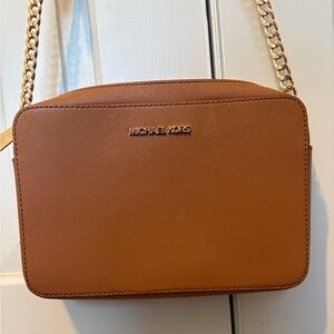 Michael Kors Brown Crossbody Bag with Gold Chain